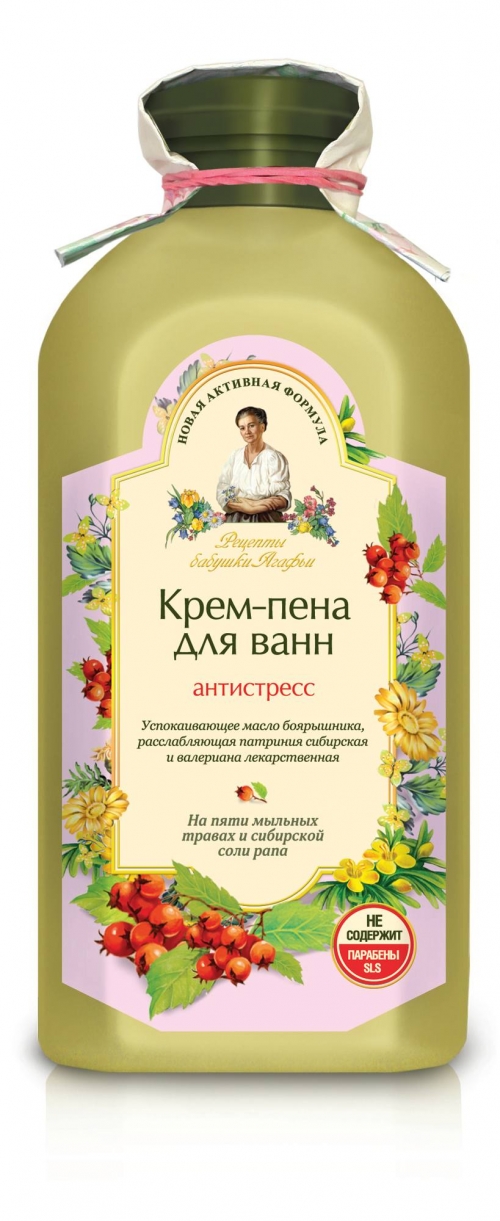 Рецепты бабушки Агафьи Крем-пена для ванн Антистресс, 500 мл
