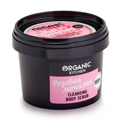 Organic Kitchen Очищающий скраб для тела "Розовая мочалка", 100 мл