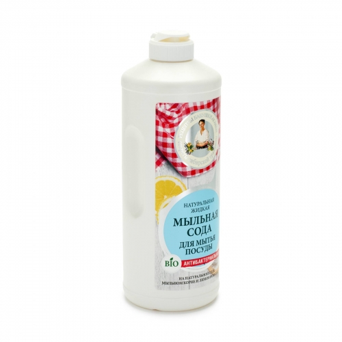 Рецепты бабушки Агафьи Сода жидкая мыльная антибактериальная для безопасного мытья посуды, 500 мл