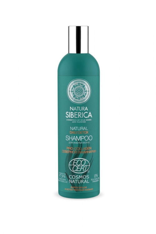 Natura Siberica Daily detox Сертифицированный шампунь для жирных волос, 400 мл